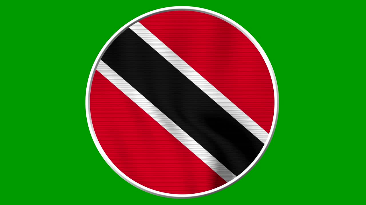 Trinidad og Tobago Cirkulært Flag Loop - Realistisk 4K flag, der vajer i vinden