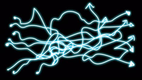 Neon curved arrows.