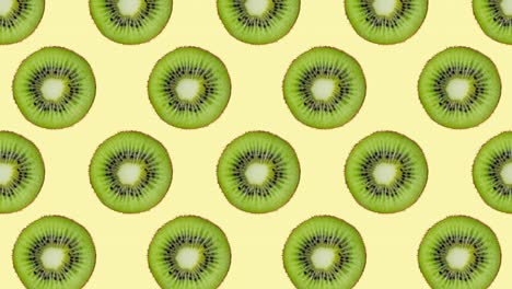animación de diseño de movimiento de fruta de kiwi