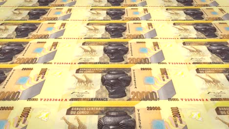 banknotes of twenty thousand congolese francs of the congo, cash money, loop