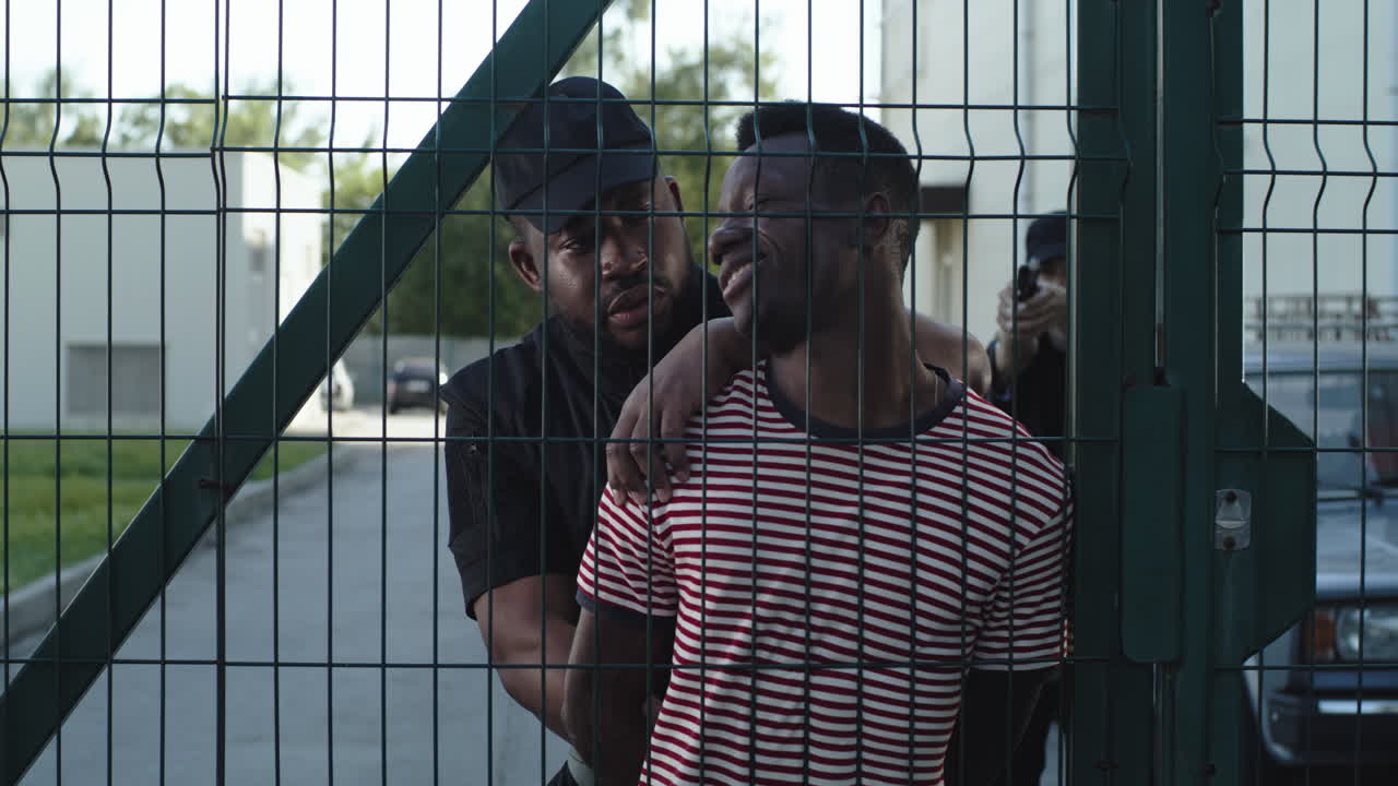 Police arresting a suspect