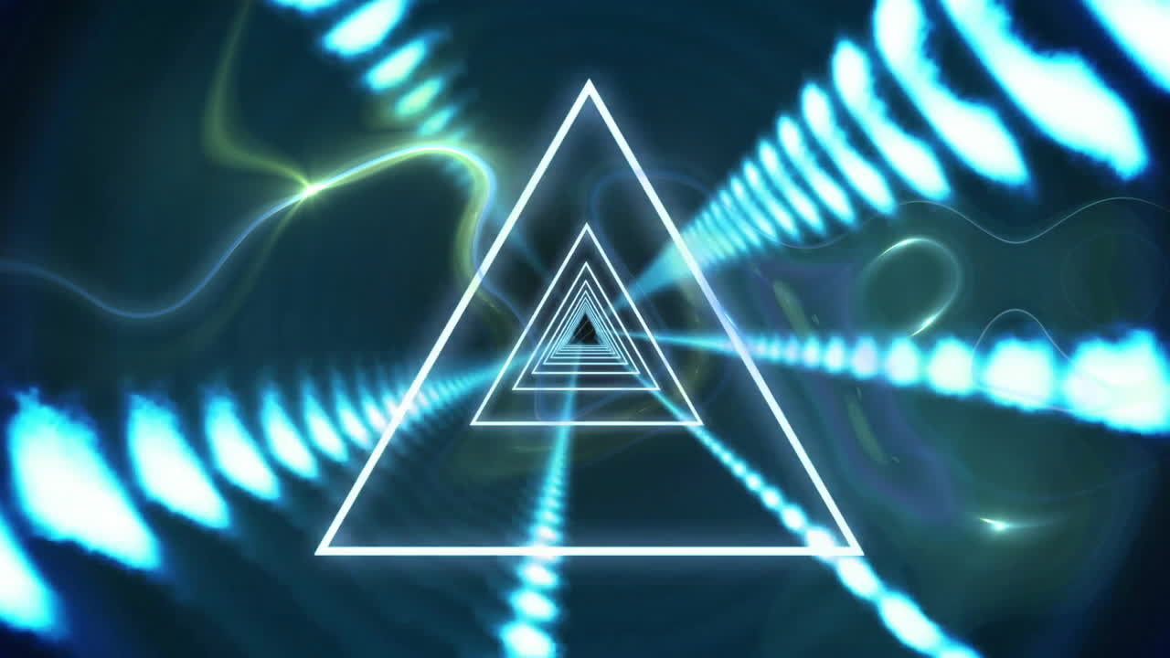 animación de formas de neón y rastros de luz sobre fondo negro