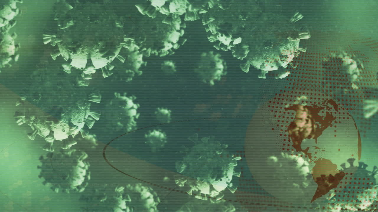 animación de la caída de las células de covid-19 en todo el mundo