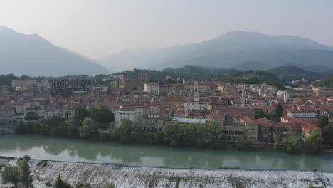 amazing aerial view of ivrea and its landscape