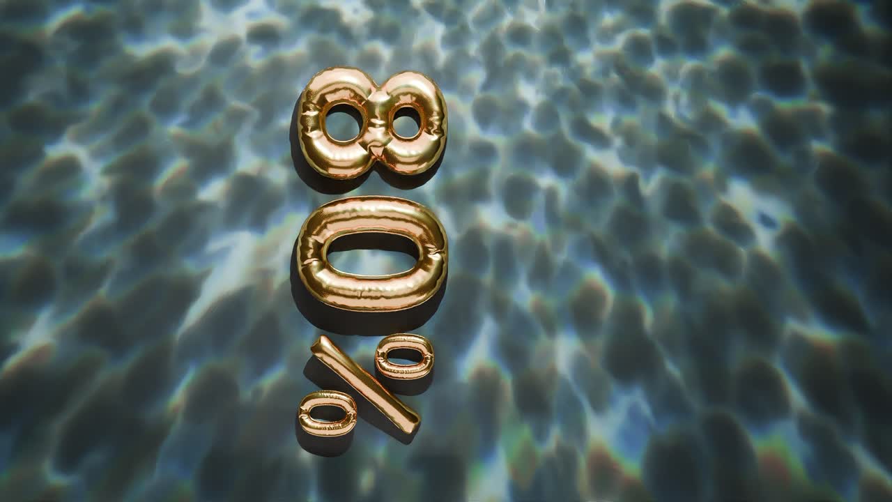 золотой 80% плавающий над водой волны на черном фоне вертикально