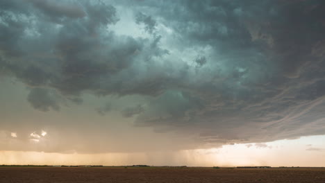 a massive severe-warned thunderstorm trucks through the nebraska landscape