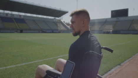 disabled man at a stadium