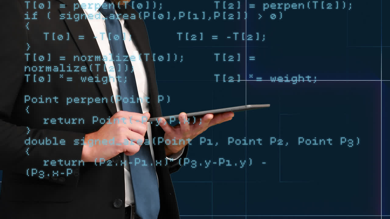 디지털 태블릿을 사용하는 사업가