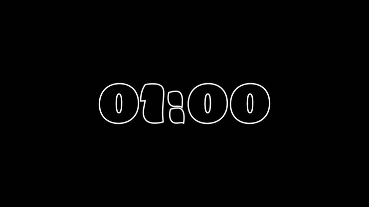 One Minute Countdown On Hegante 2 Typography In Black And White