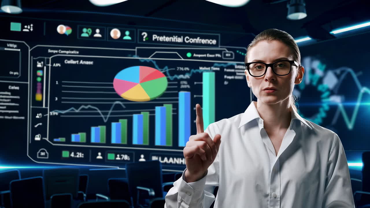 presentación de negocios con visualización de datos