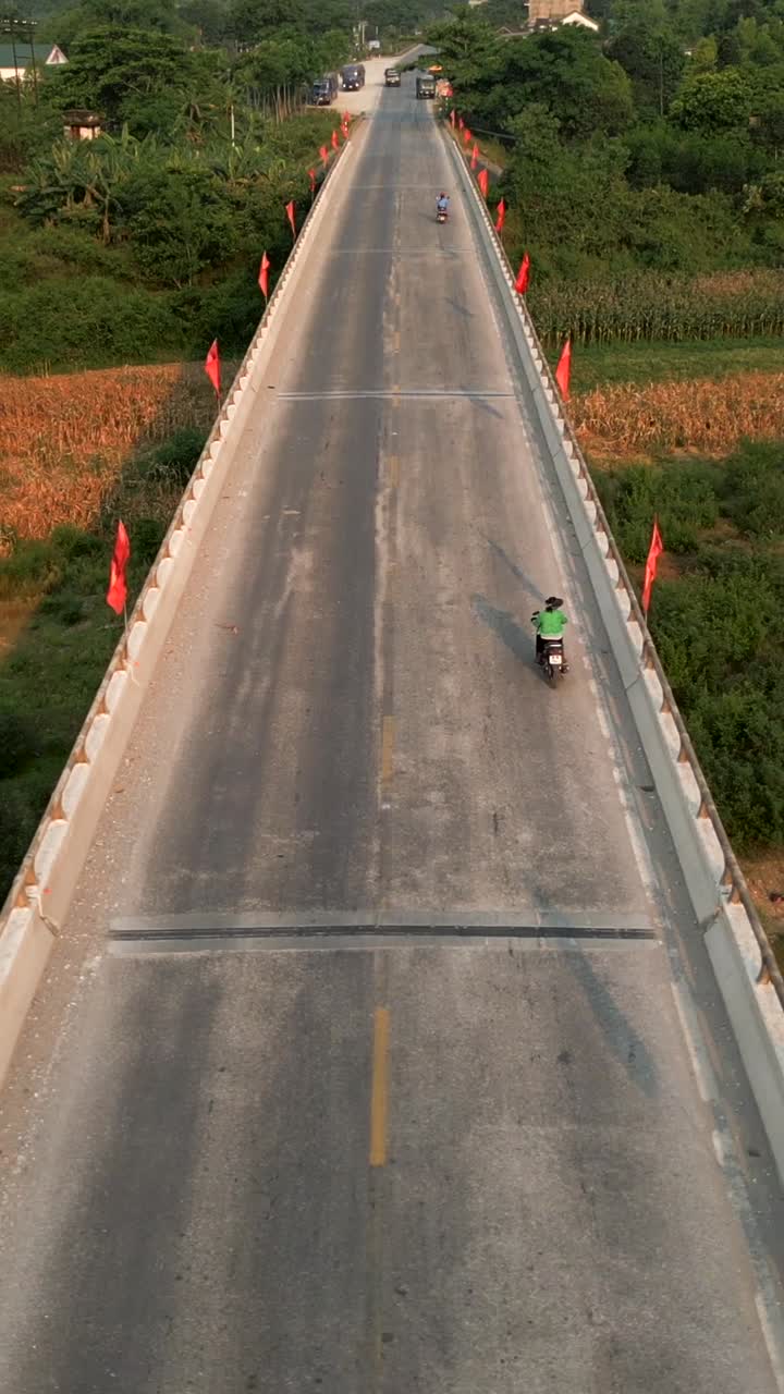View of a Bridge with a Motorcycle