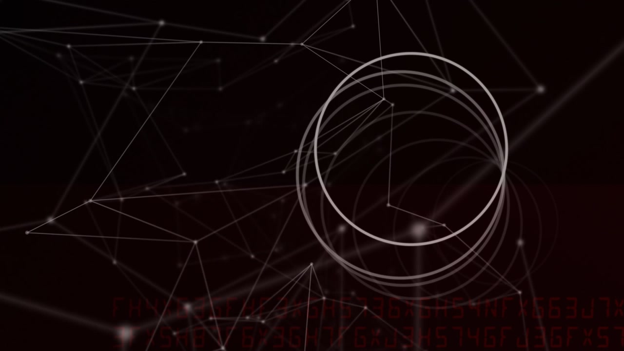 Animation of network of connections on dark background