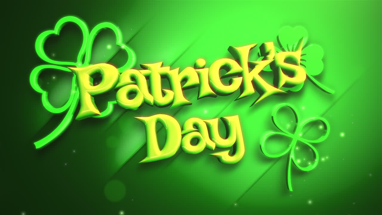 Dia de São Patrício com padrão de trevos verdes irlandeses