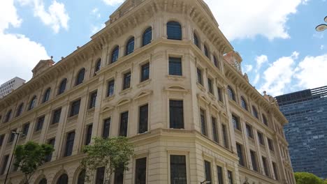 Ornate-facade-of-the-old-Palacio-dos-Correios,-a-landmark-building-in-Sao-Paulo,-Brazil