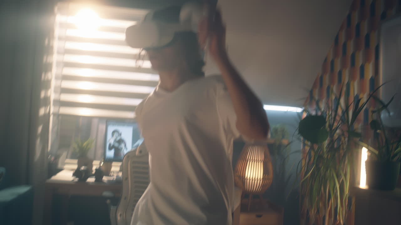 Person Using Virtual Reality Headset