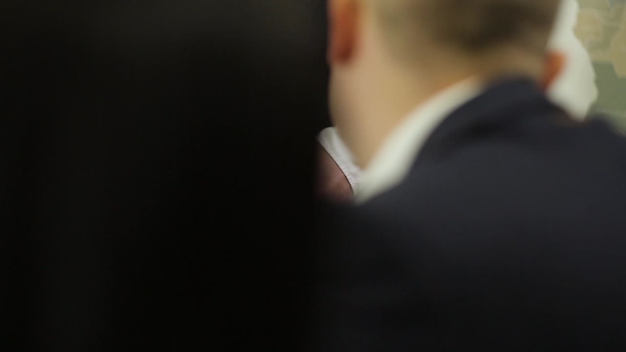 Mixed Group In Business Meeting. Business colleagues in conference meeting room during presentation