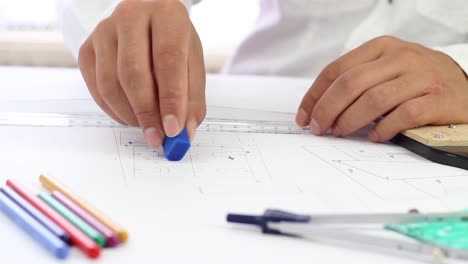 arquitecto borrar la línea del proyecto con el borrador 1