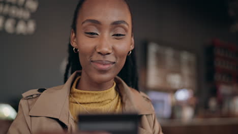 Cafe,-tablet-or-black-woman-with-credit-card