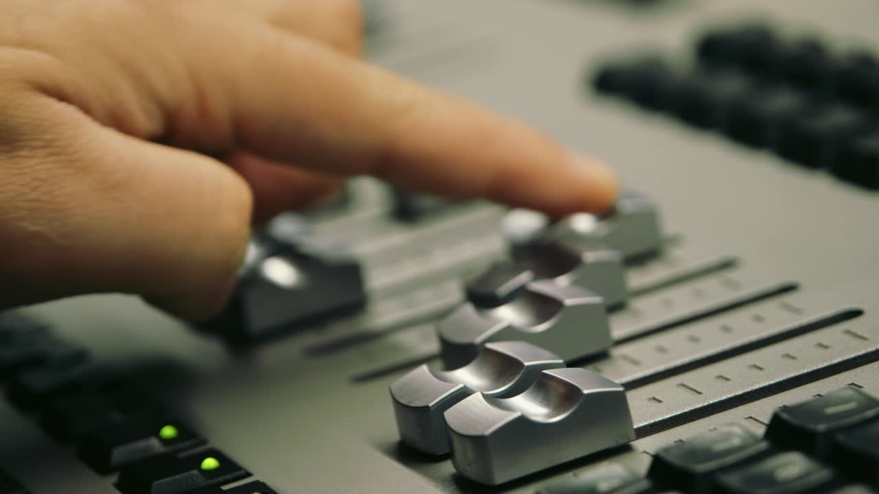 녹음 스튜디오 루프에서 음악 서 데스크 테이블 음악 및 텔레비전 산업