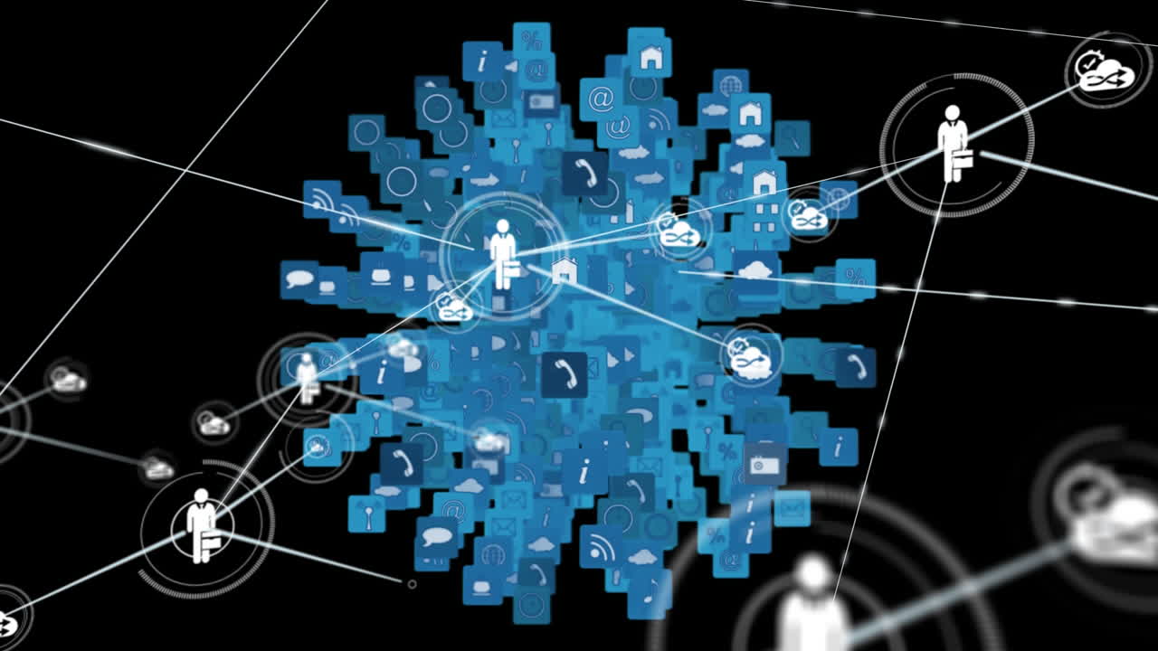 conectores en movimiento y datos digitales