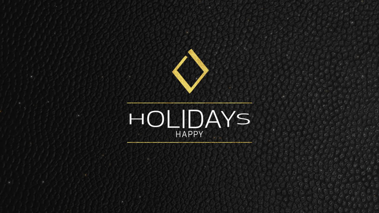행복한 휴일 검은 가죽 질감과 금색 다이아몬드와 함께 우아한 로고