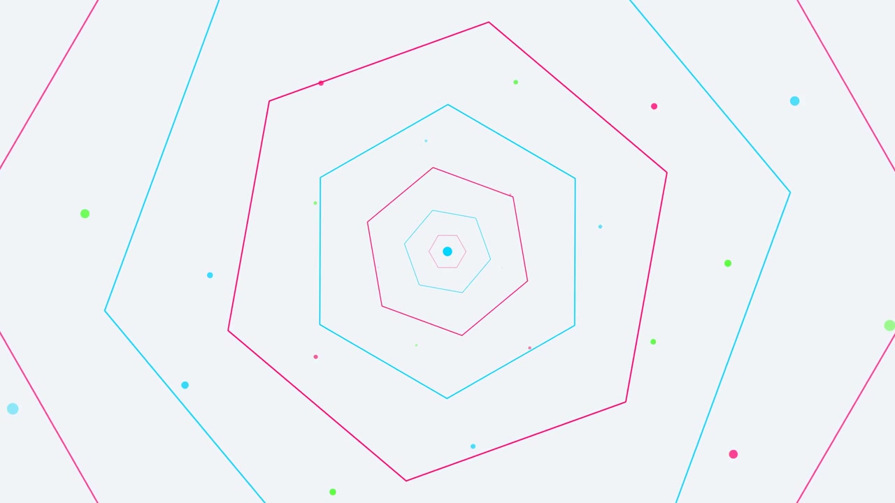Abstract Animation of Pulsing Hexagonal Geometric Shapes