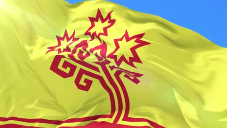 flag of the republic of chuvashia waving at wind, loop