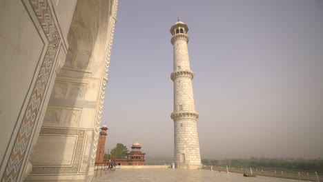 approaching a taj mahal minaret