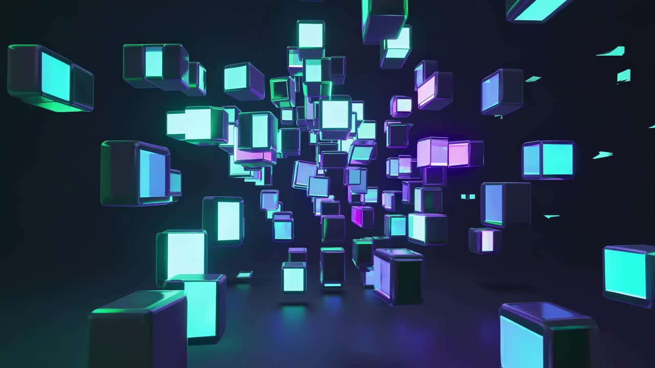 Hình khối Neon Trừu tượng