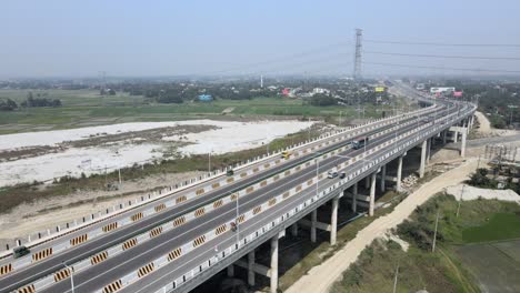 aerial view of dhaka mawa expressway. dhaka mawa highway drone view