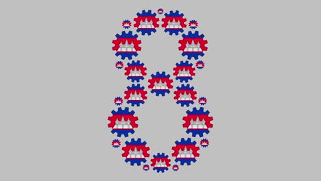 número ocho de camboya