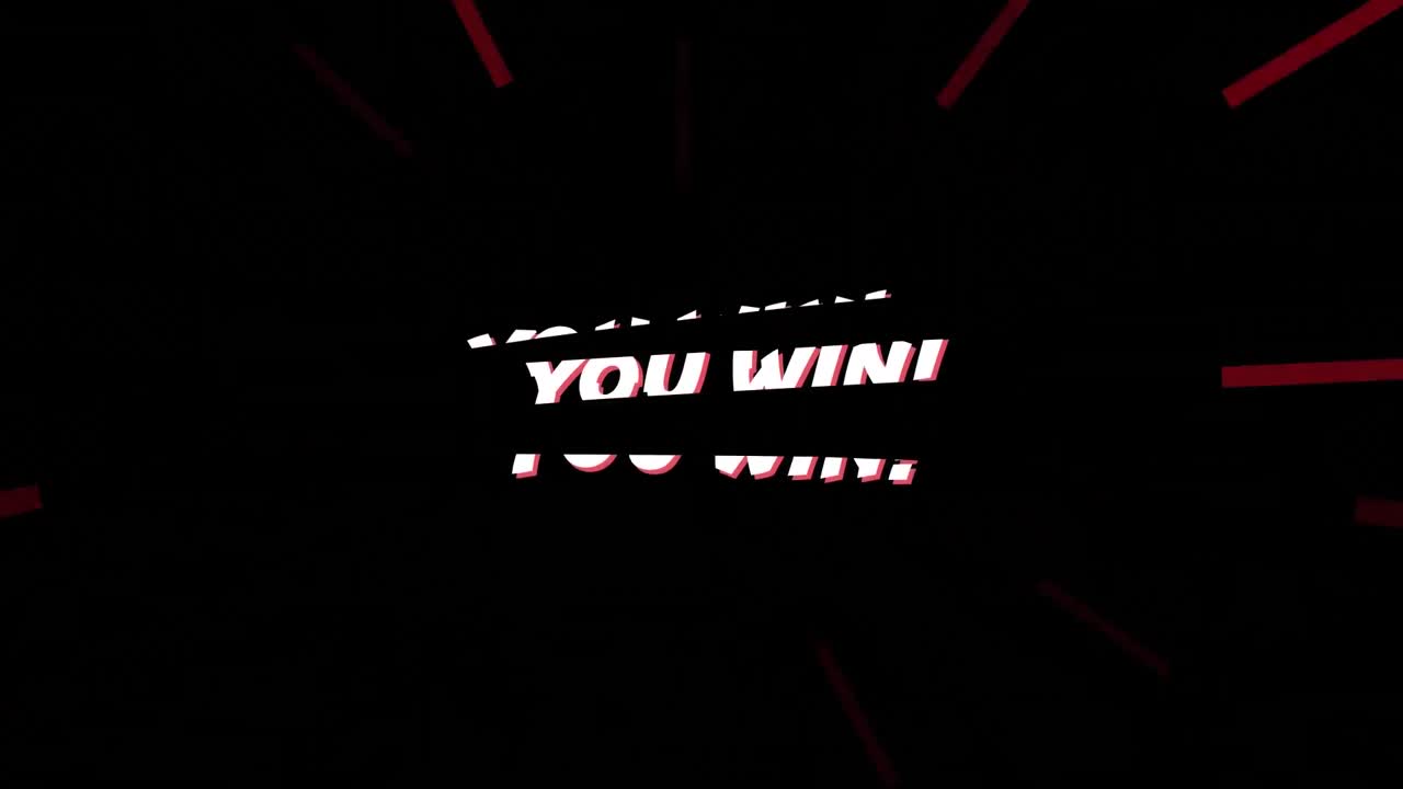 검은 바탕에 빨간 빛 ⁇ 로 텍스트를 이기는 애니메이션