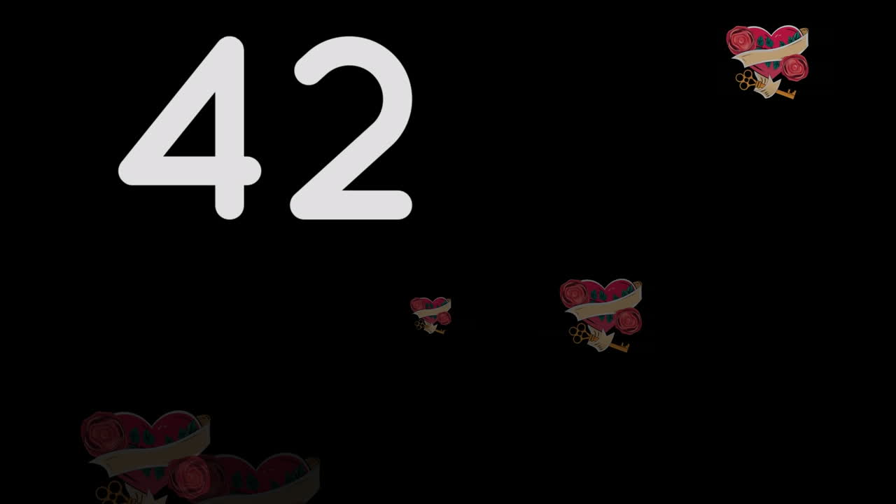 números crecientes sobre múltiples iconos de corazón que caen contra un fondo negro