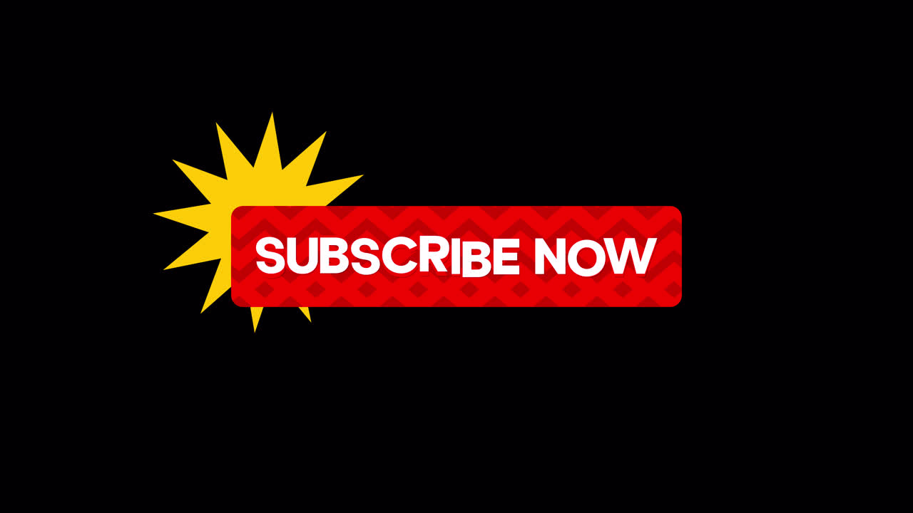 Animated Subscribe Now Button with Starburst on Black Background