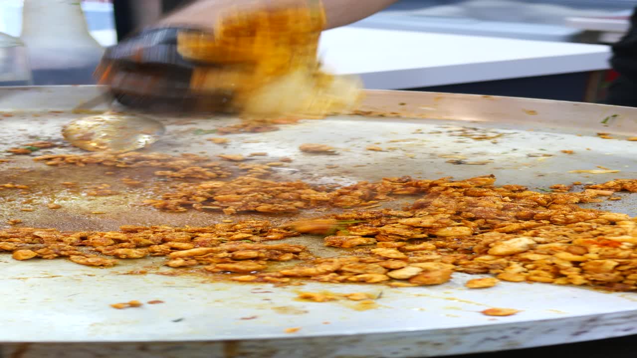 la preparación de shawarma o giroscopio