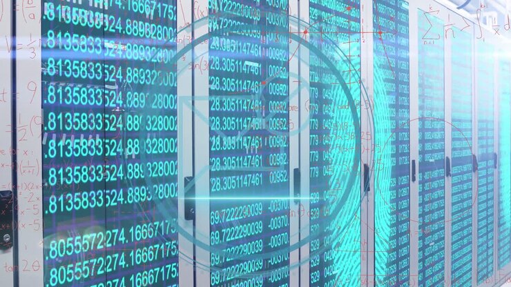 Animation of data processing over server room