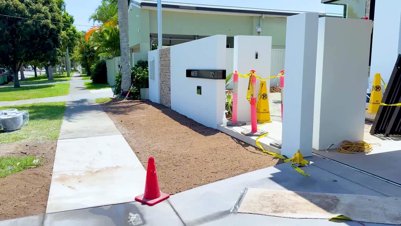 preparación del sitio de construcción y entrega de materiales