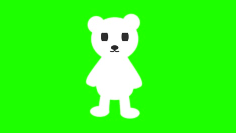 el oso polar lindo animación de pantalla verde, recurso gráfico