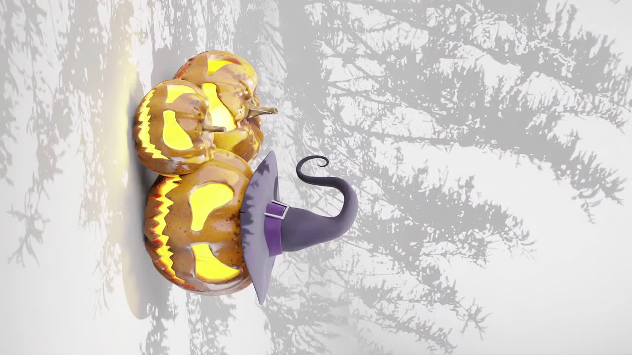 уникальная анимация тыквы на хэллоуин против белого bg