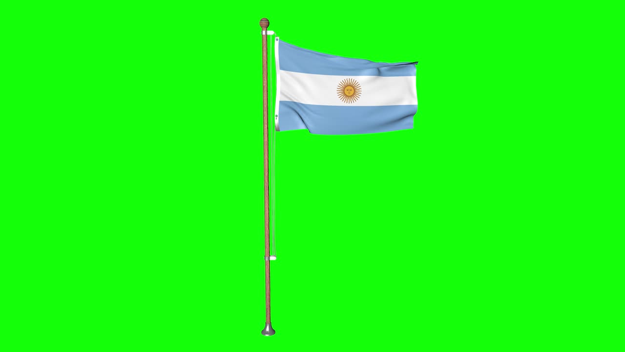 3d bandera argentina ondeando