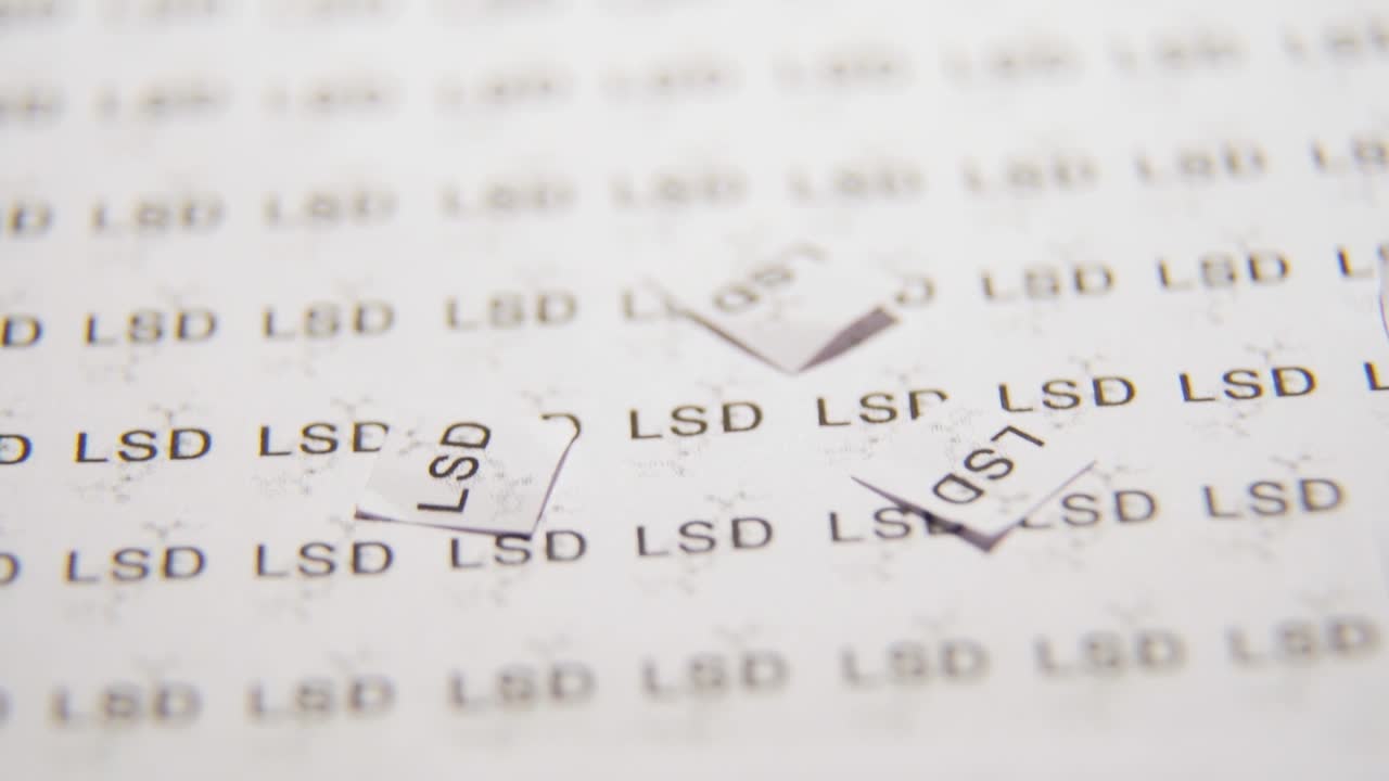 Close-up of LSD Microdots on Paper