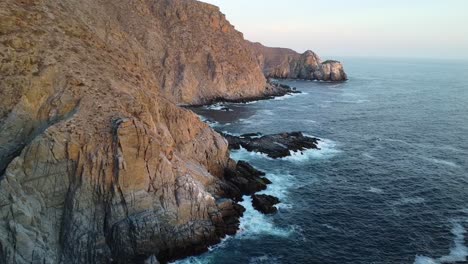 Coastline-in-Baja-California-Sur,-aerial-view-of-Punta-Lobos