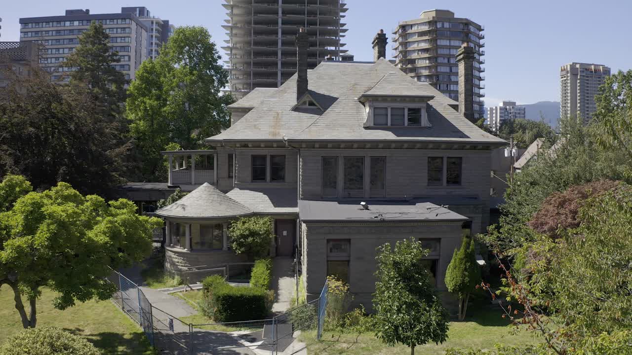Grey Stone House in Urban Setting