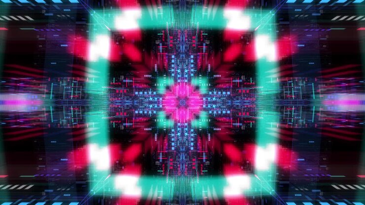 Seamless loop of abstract futuristic technological background, floating circuits, charts, digits elements.