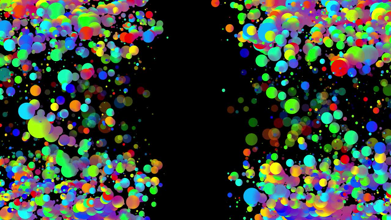 2d 평면 스타일의 아름다운 다채로운 방울과 함께 4k 루프 무결한 추상적인 배경은 액체에서 페인트 거품처럼 부드럽게 움직입니다.