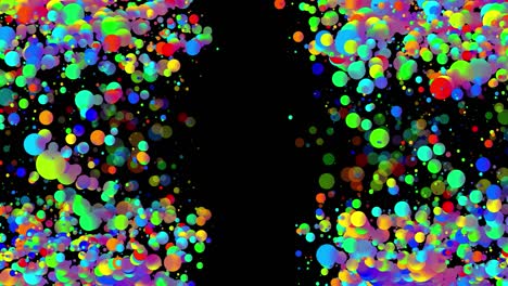 4k bucle fondo abstracto sin costuras con hermosas gotas multicolores en estilo plano 2d se mueven suavemente como burbujas de pintura en líquido. luma mate como canal alfa. espacio de copia