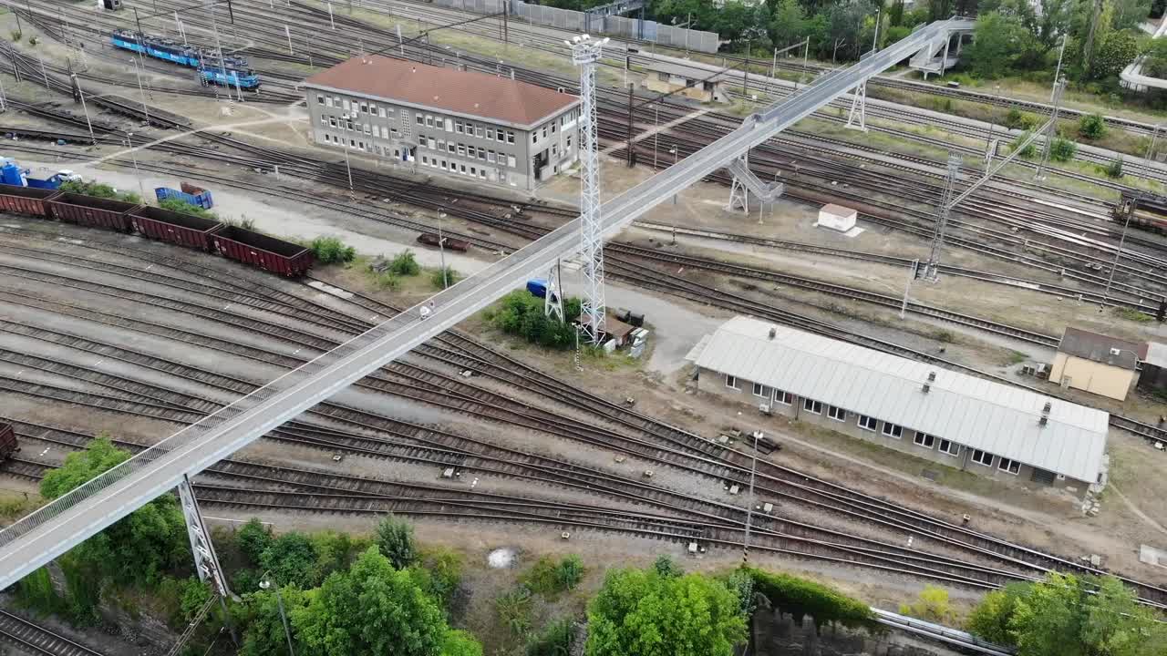 Over the train depot