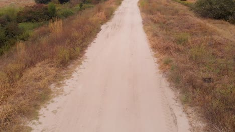 Camino-Pavimentado-En-Un-Terraplén-En-El-Lugar-Rural-Por-El-Río-Danubio