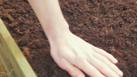 young hands pulling soil over freshly sown seeds 4k