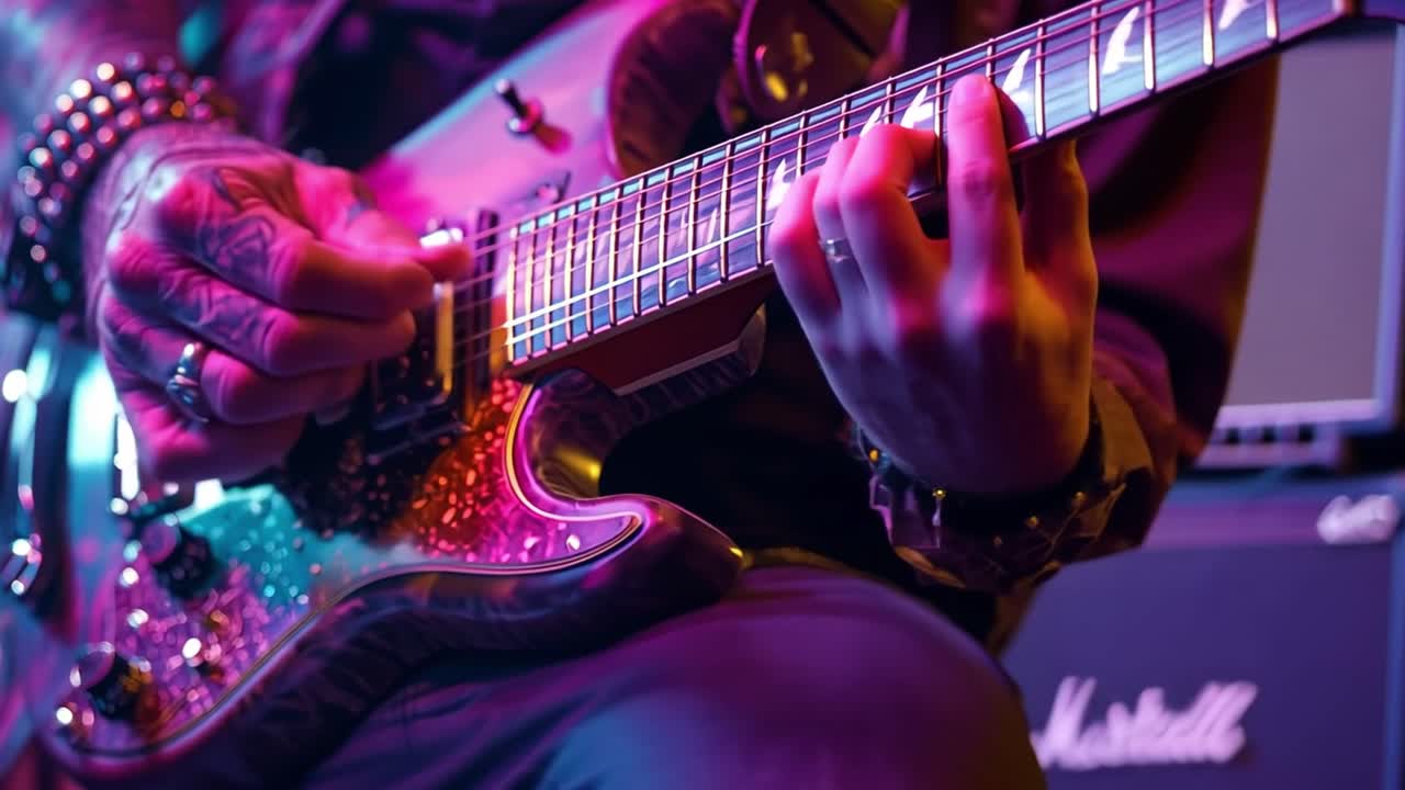 Musicista che suona una chitarra elettrica